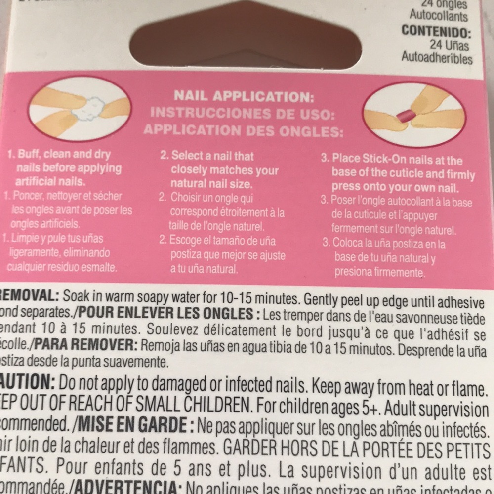 💕 Fing’rs Girlie Nails 24 Stick-On Nails New In Packaging - Picture 7 of 9